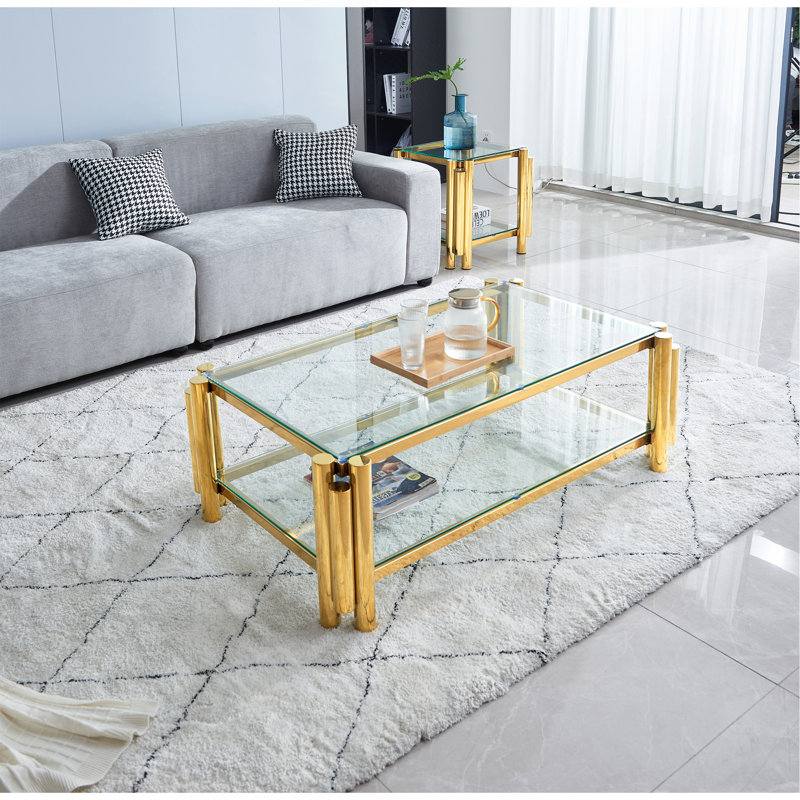 Table basse 47 po, Doré