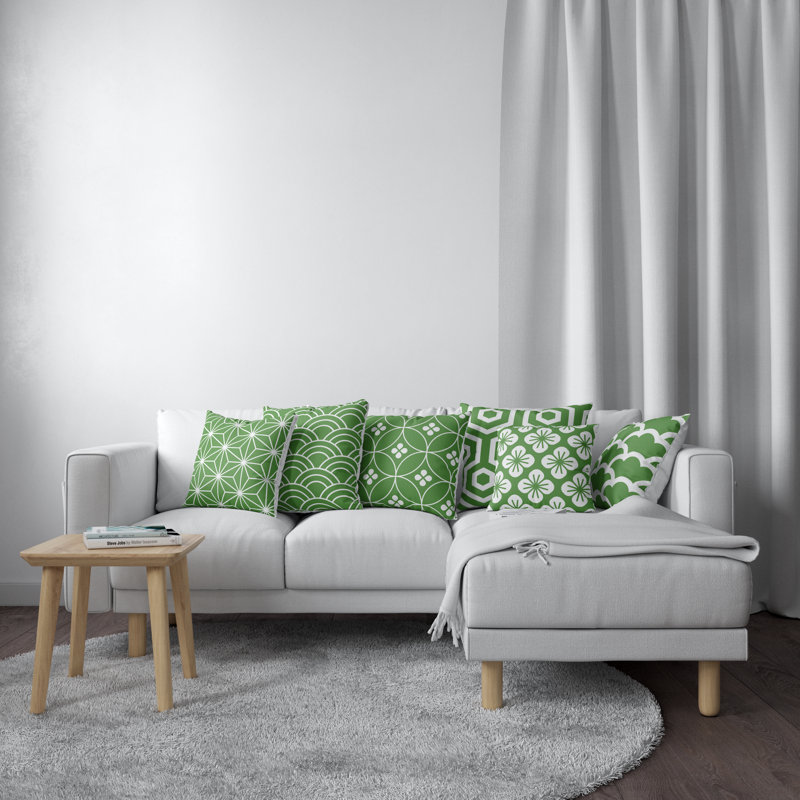 Housse de coussin géométrique en polyester, 18 po x 18 po, Jaune