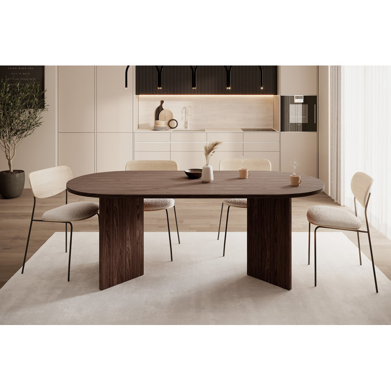 Ovo Round Dining Table, Brown