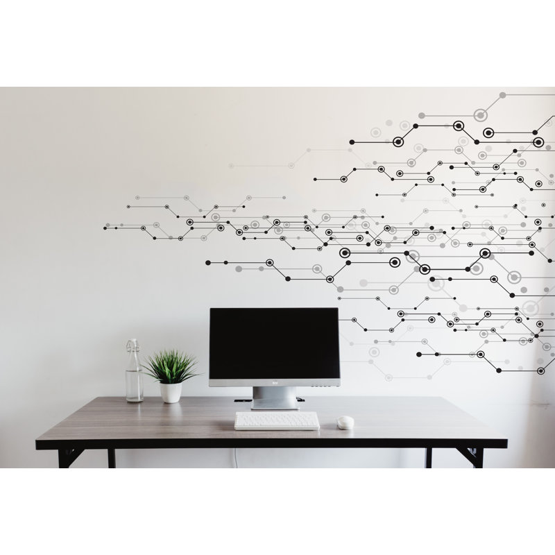 Autocollant de circuit imprimé, technologie vinyle, art mural, autocollant, nom de la société, décor de bureau, autocollant mural entreprise, art mural 155LU