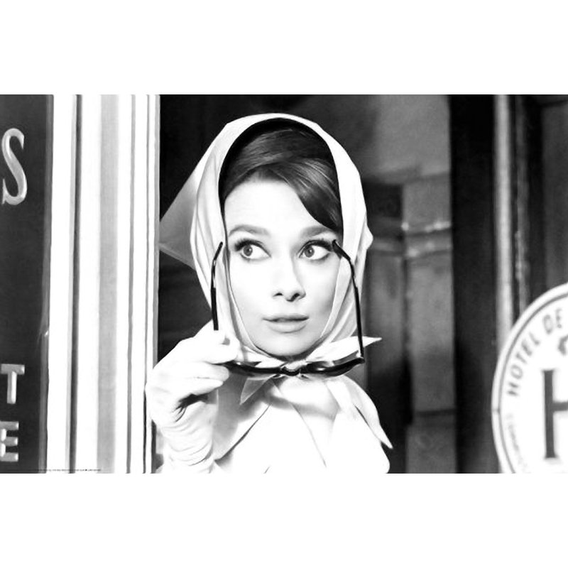 Écharpe de film Audrey Hepburn-reproduction de photo sans cadre sur papier