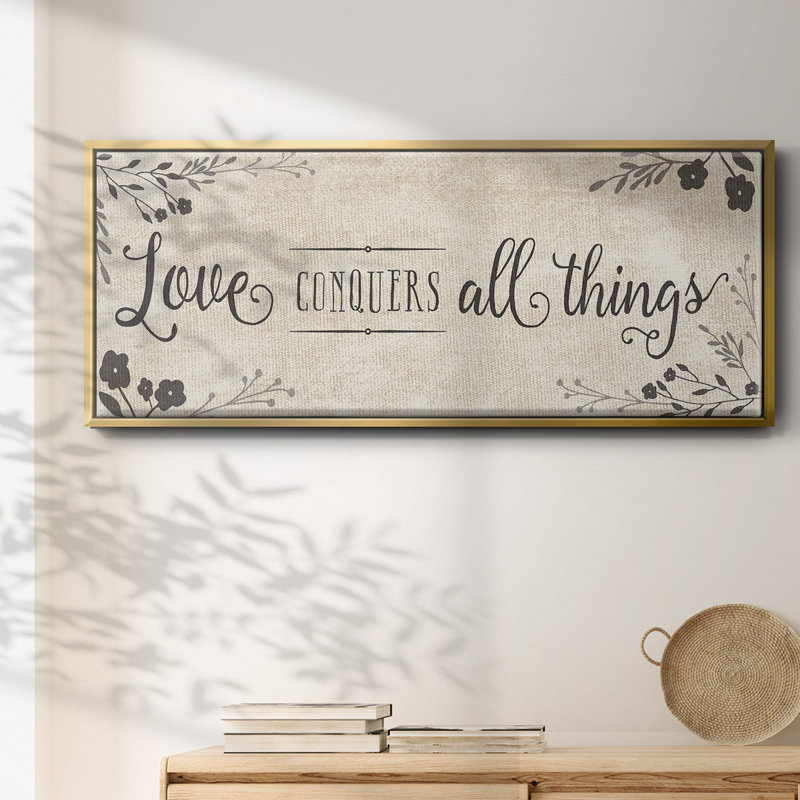 Love Conquers - toile encadrée, H 8 po x l 20 po