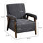 Fauteuil d'appoint rembourré en tissu de 28,35 po de largeur avec pieds en bois massif (ensemble de 5)-407407943-406491943