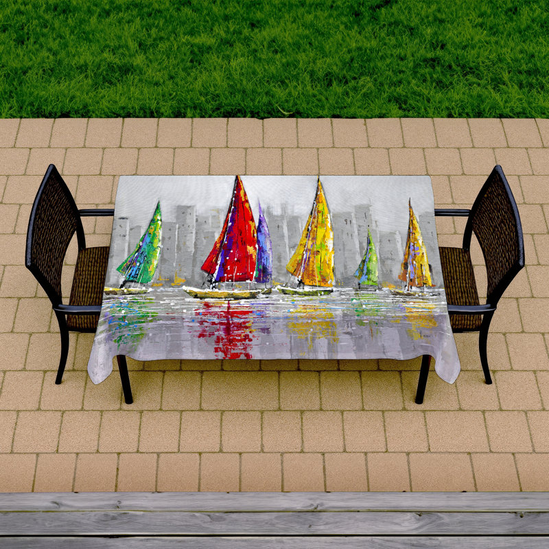 Sailboats in the Wind Tablecloth | Coastal Bedroom Decor