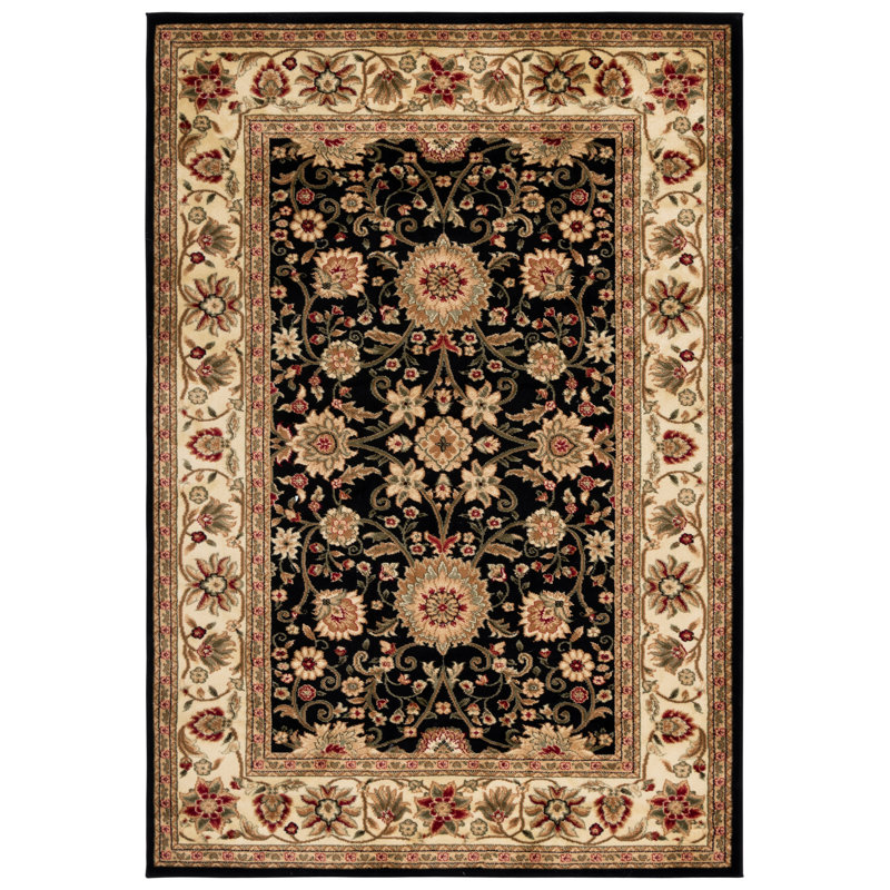 Lyndhurst Oriental Area Rug, Black/Ivory, Rectangle 183 x 274 cm