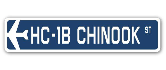 Plaque de rue militaire en aluminium Basook HC-1B Chinook Air Force, H 6 po x l 24 po x P 1 po