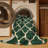 Machine Washable Trellis Green Area Rug-1028601093