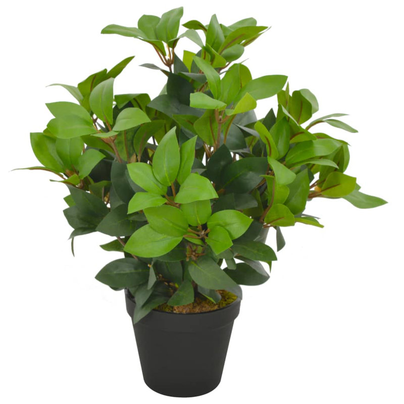 40cm Faux Laurel Plant in Wood Pot