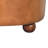 Brown Buffalo Hide Leather Round Ottoman