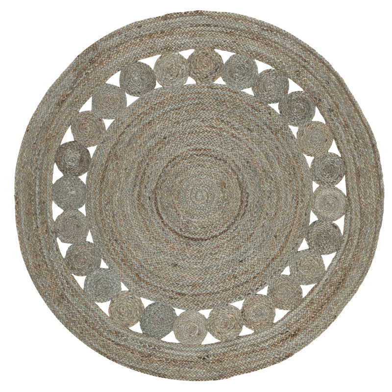 Round Amere Solid Colour Jute / Sisal Hand Woven Area Rug, Round 122cm
