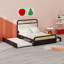 Lit plateforme en bois avec lit gigogne et 2 tiroirs-1835019713