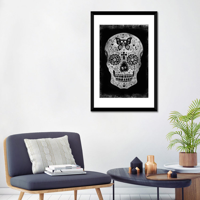 Jour des morts par Martin Wagner, impression sur toile, H 32 po x l 24 po x P 1 po, Papier d'art encadré noir, Blanc