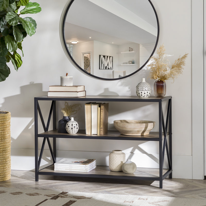 Bremer 100cm W Steel Standard Bookcase, Grey Wash