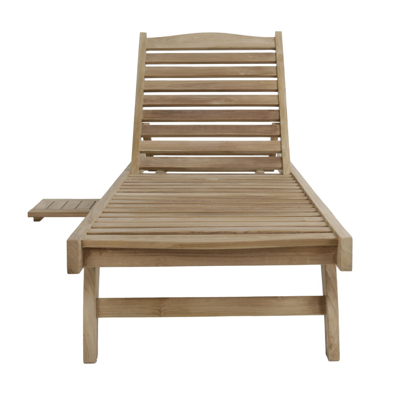 Hyland 202cm Long Reclining Teak Single Chaise