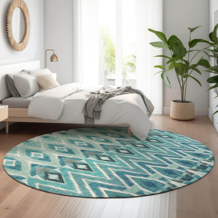 Premium Machine Washable Cerrito Teal Rug