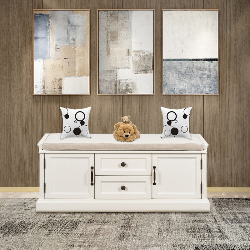 Banc de rangement Verdell, Blanc