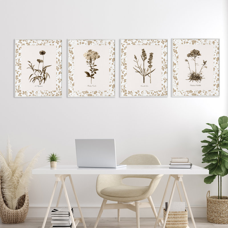 Ensemble de giclées encadrées, 4 pièces, par Kelly Donovan, H 20 po x l 16 po, Estampe numérique encadrée blanc bord de mer