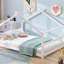 Lit double en bois pleine grandeur, blanc (-117249854-117249852