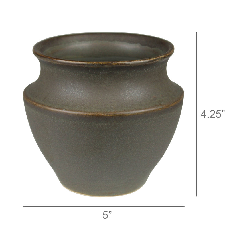 Addison Pot, Ceramic - Sm, Green, 4.25" H x 5" W x 5" D