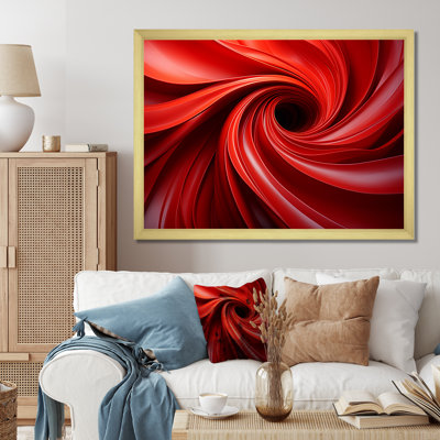 Red Abstract Spiral Dreamscape IV - Abstract Spirals Wall Art