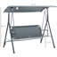 Balancelle pour 3 personnes avec support, balançoire d'extérieur pour véranda avec auvent inclinable réglable et siège de style balancelle confortable, structure en acier, gris-150424041