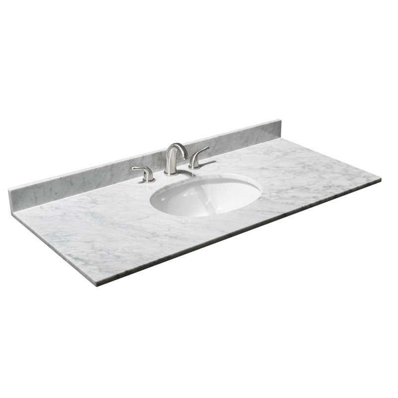 48'' Marble Single Bathroom Vanity Top with Sink