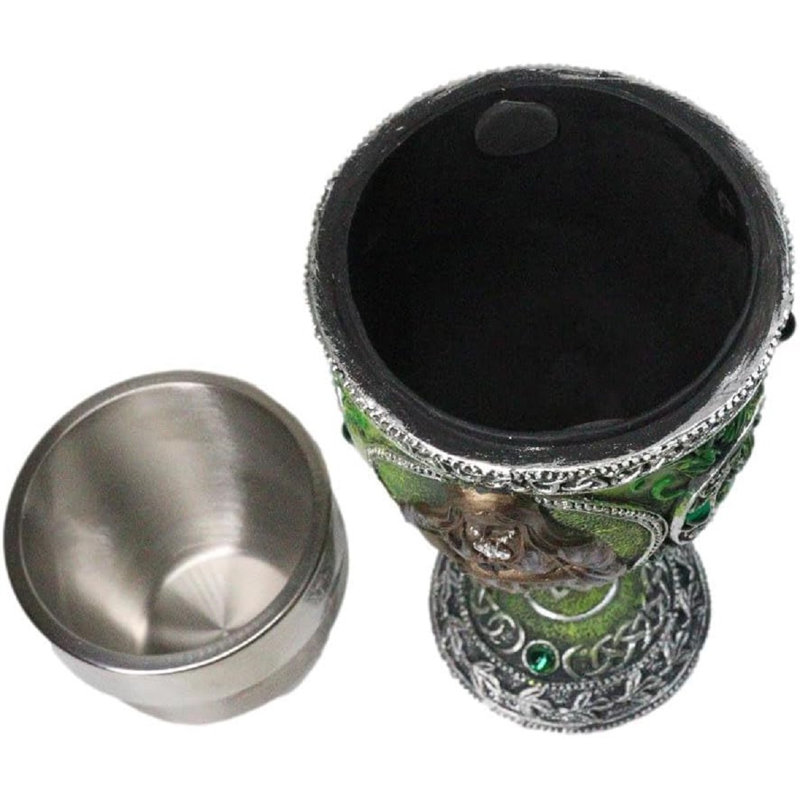 Calice de vin vert Wicca Triple Goddess Maiden Mother Crone Witchcraft