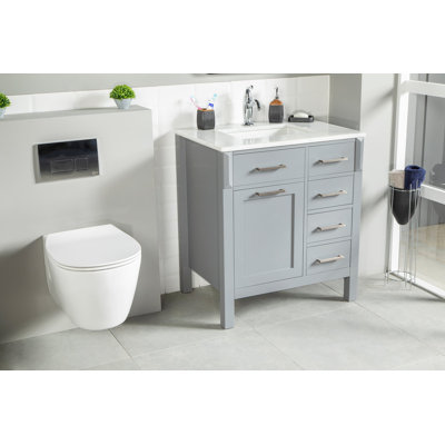 Flora 30" Vanity with Integrated Porcelain Sink