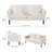 Loveseat Sofa 69-Inch Velvet Fabric 2-Seats Couch with Sinuous Spring White