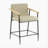 Counter Stool with iron frame-Set of 2-Espresso+Khaki-1622922655