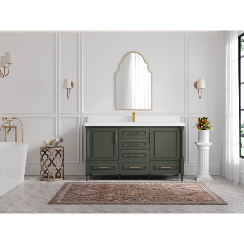 Ensemble de meuble-lavabo simple 60 po Aberdeen, Blanc