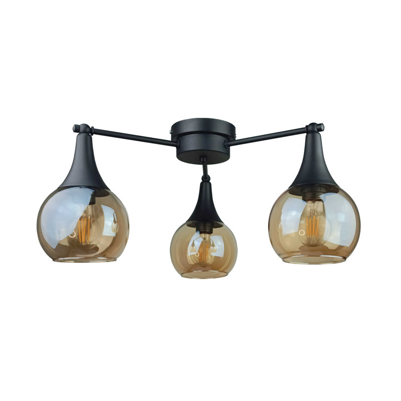 Bornaman Glass Semi Flush Mount, Chrome