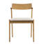Modern Farmhouse Dining Chair With Upholstered Seat - Solid Oak Wood, Carved Back & Short Arms-120743900
