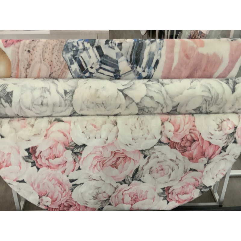 Floral Area Rug, Soft Pink, Rectangle 9' x 12'