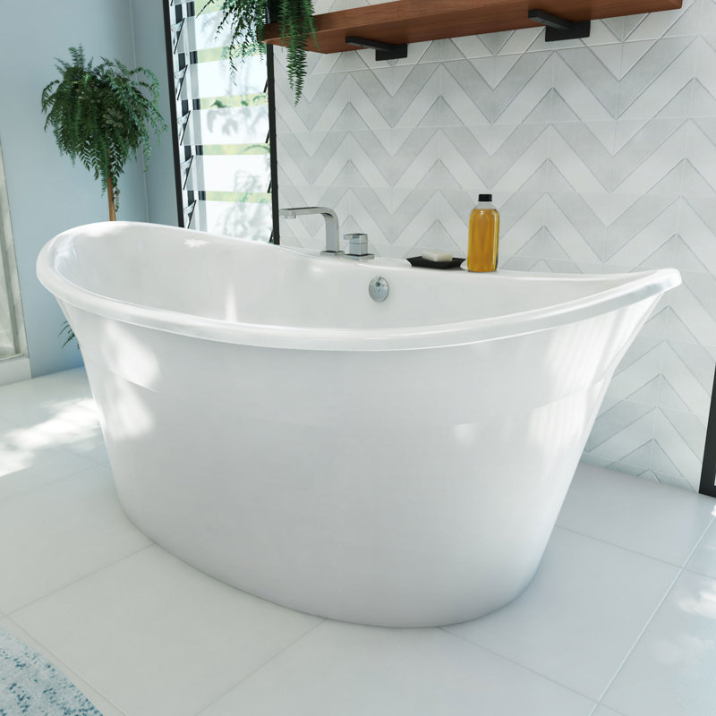 Baignoire de trempage autoportante en acrylique L 66 po x l 36 po