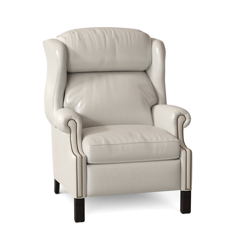 Chippendale Recliner, Outsider Raven Genuine Leather, Cobblestone, #9 French Natural
