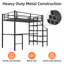 Lit mezzanine avec bureau en forme de L, grand espace de rangement et compartiments de rangement, structure de lit robuste avec escalier, garde-corps continu, peu encombrant, silencieux, sans ressorts éléphants requis-51107239