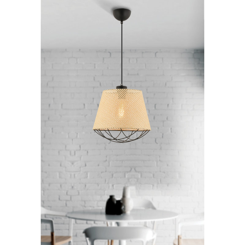 Stylish Camel Metal Chandelier, 25.6 x 11.8 inches | Durable Metal Body, Fabric Cap (11.8 x 11.8 x 9.4 inches) | E27 Socket, Max 60W | CE Certified, Perfect for Living Room, Dining Room, and Entryways