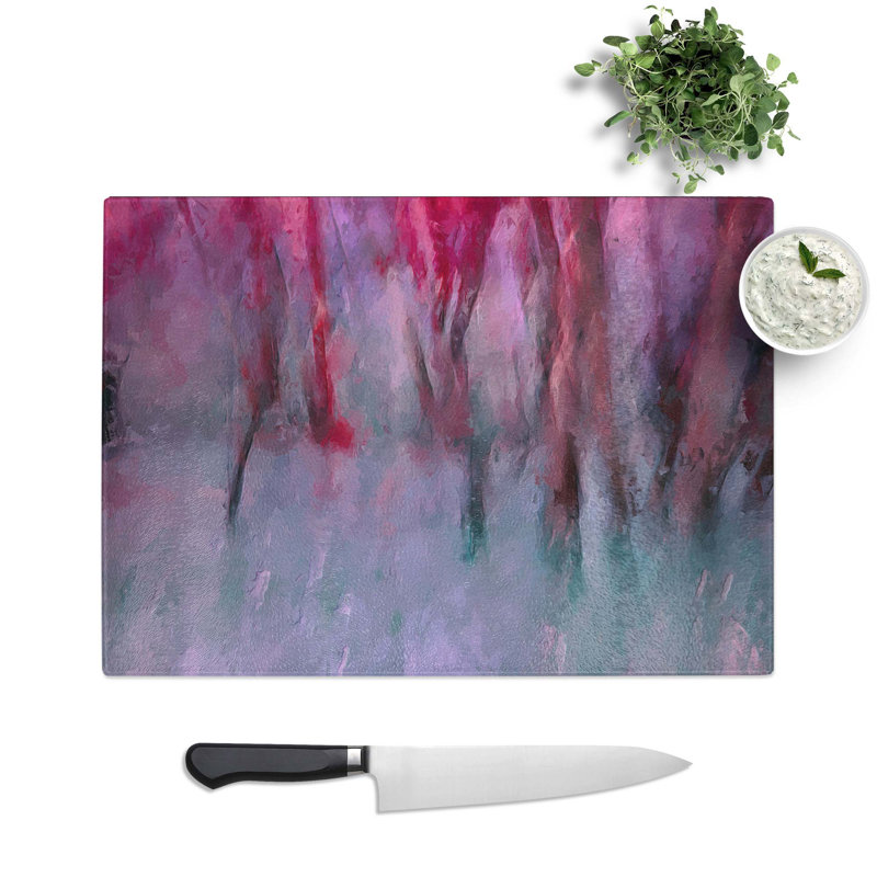 Tempered Glass Forest Chopping Board, 39 cm W x 28.5 cm L