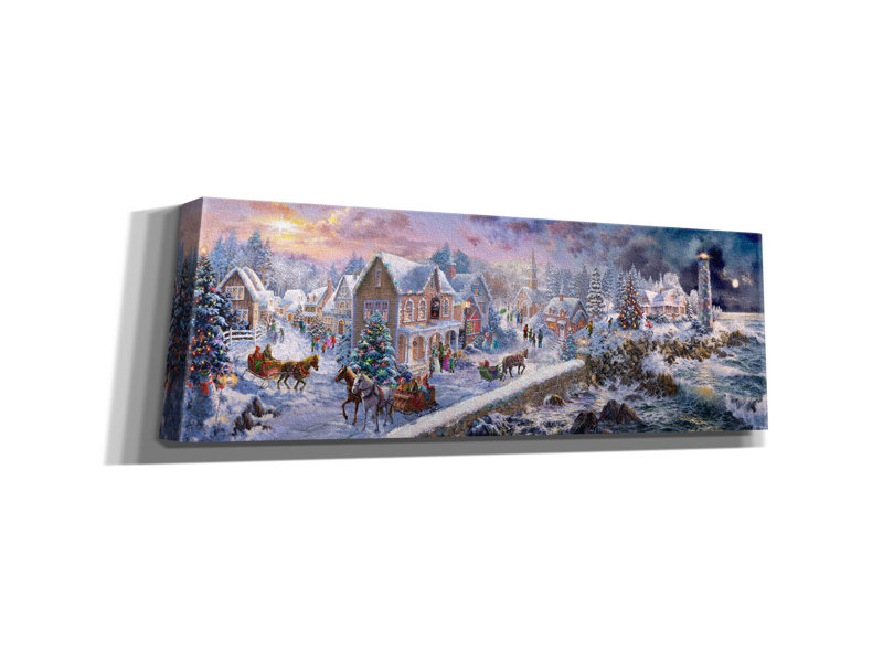  «Holiday At Seaside» par Nicky Boehme, art mural sur toile, 60 po x 20 po