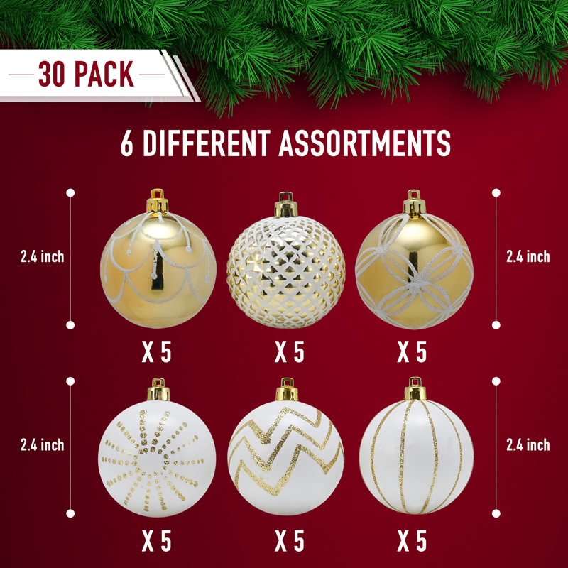 Ensemble d'ornement boule 30 pièces