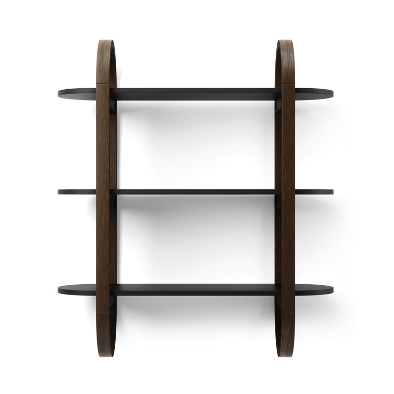 Bellwood Black Walnut 3-Tier Floating Wall Shelf