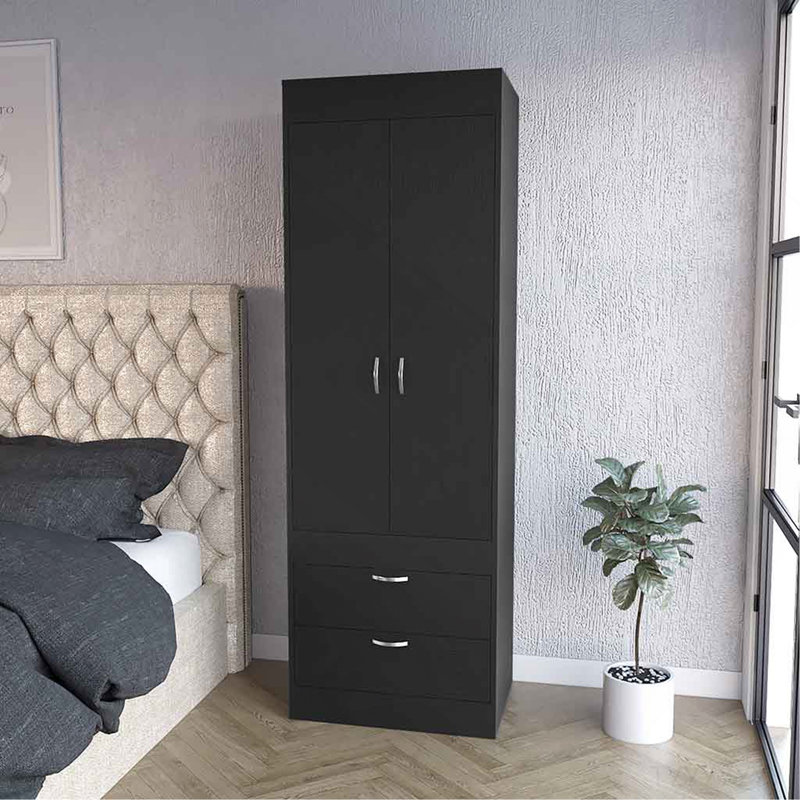 Armoire Alabama, une grande armoire, deux tiroirs