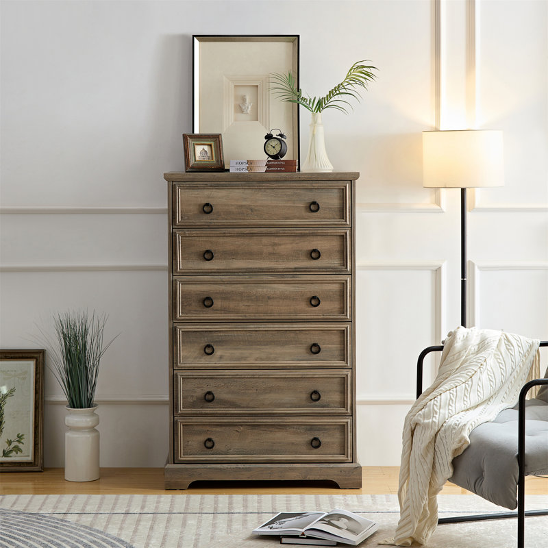 Commode 6 tiroirs Modern, Gris délavé