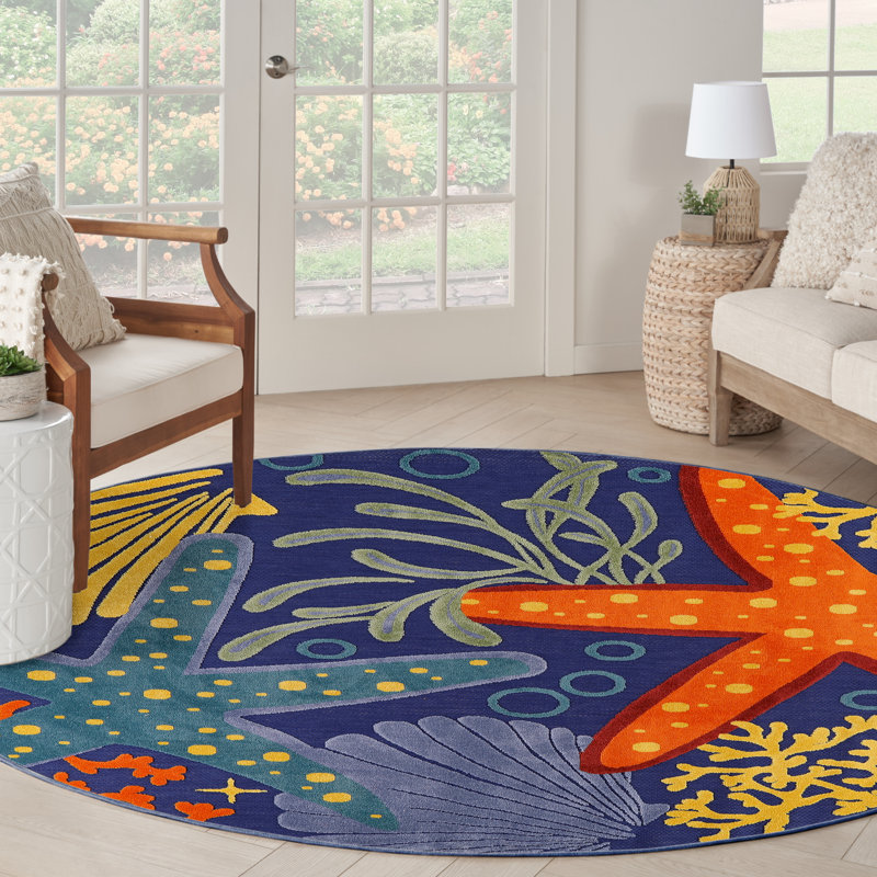 Tapis d'intérieur / extérieur tissé à la machine Jacksonport , Rond 7 pi 10 po
