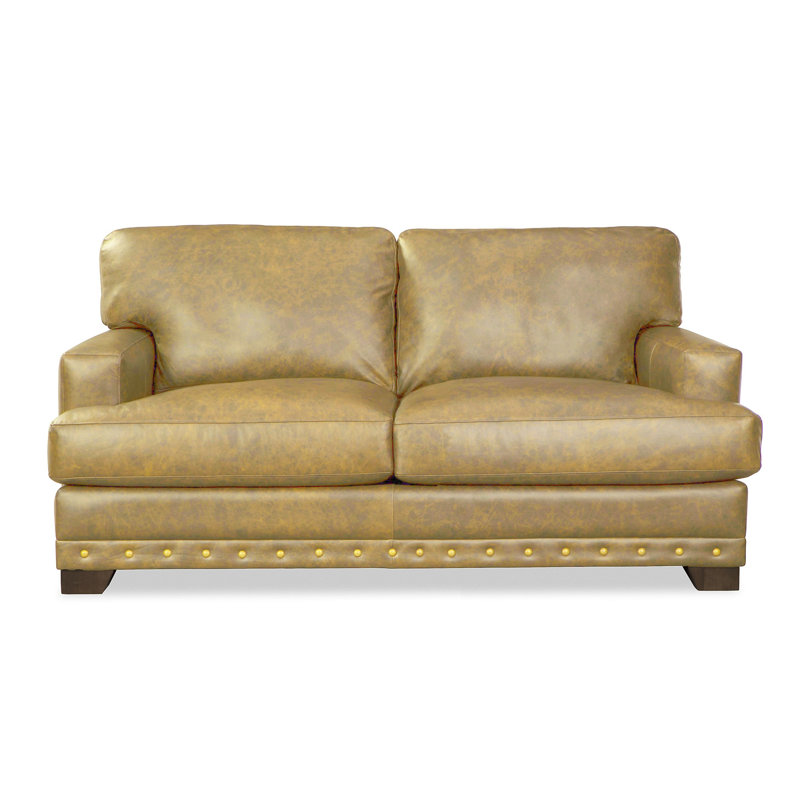 Nixson Upholstered 71'' Sofa, Nixson Beige Genuine Leather