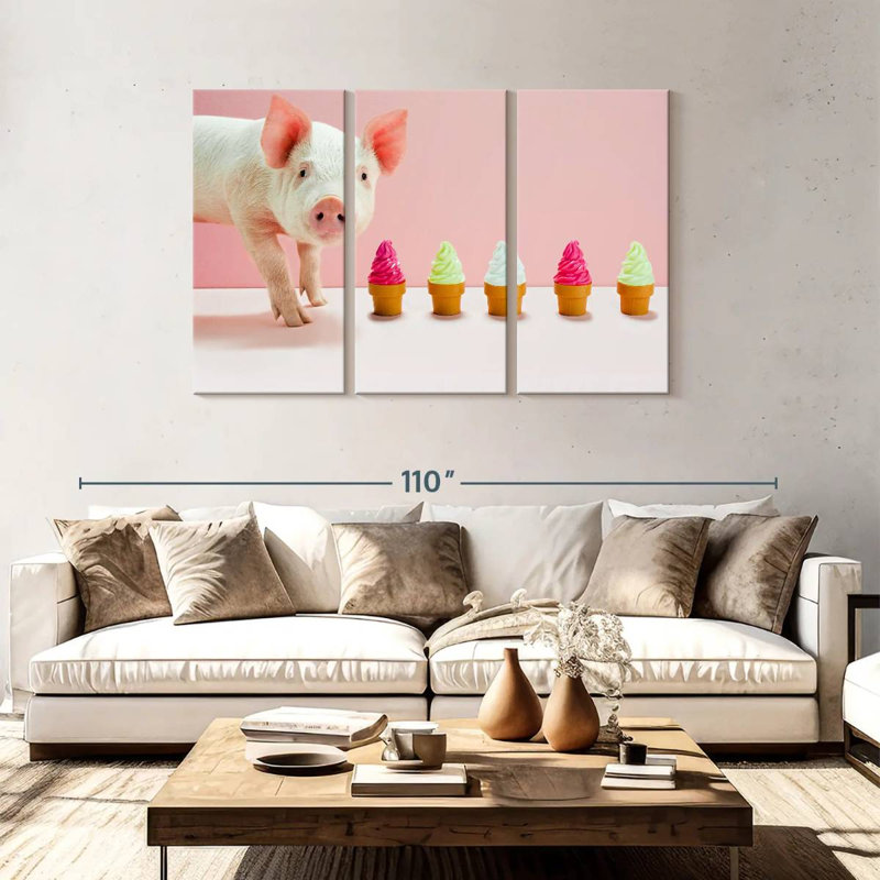 Cochon et Sundaes, H 48 po x l 74 po