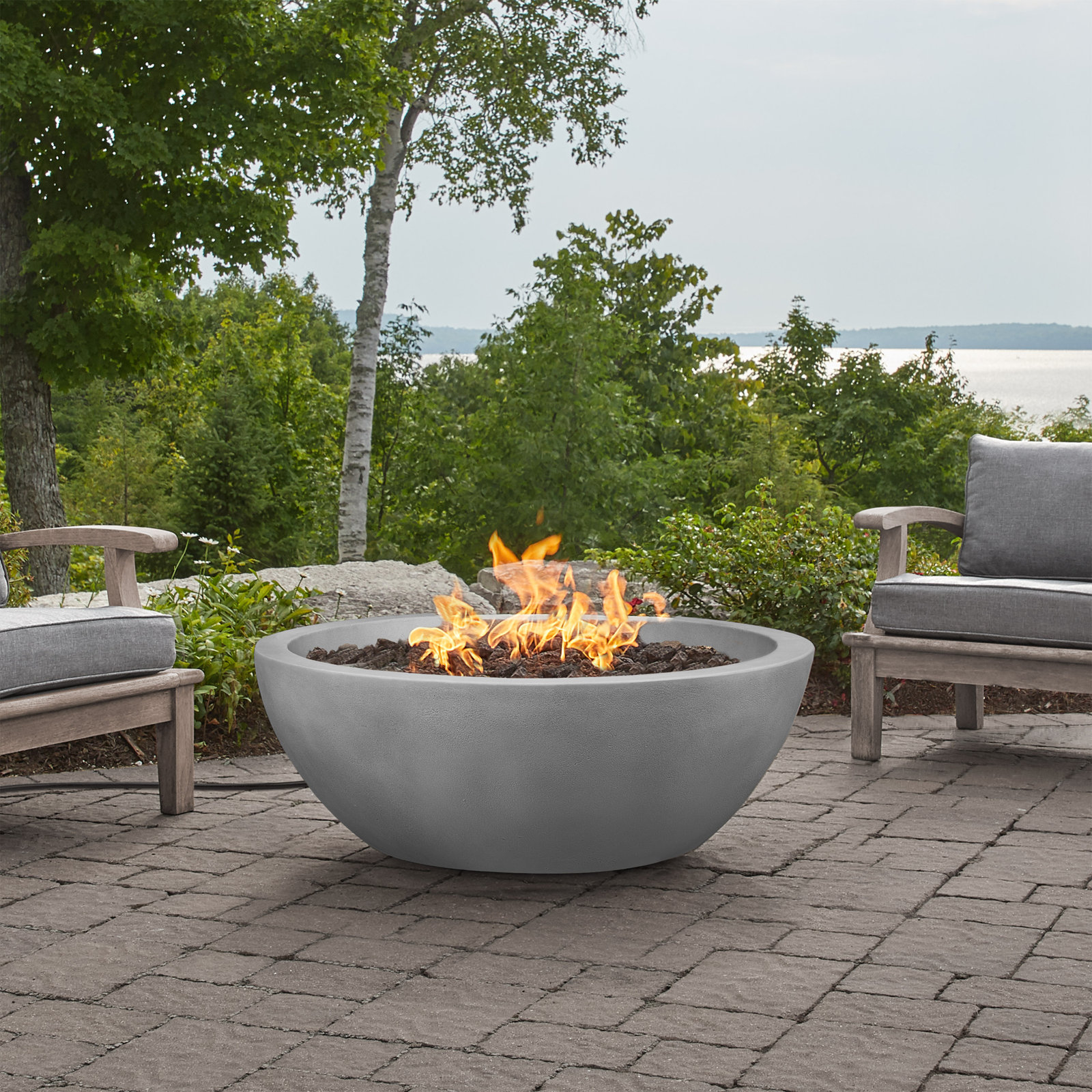 Eldora Round Fire Pit, 16" H x 42" W x 42" D, Propane, Ash