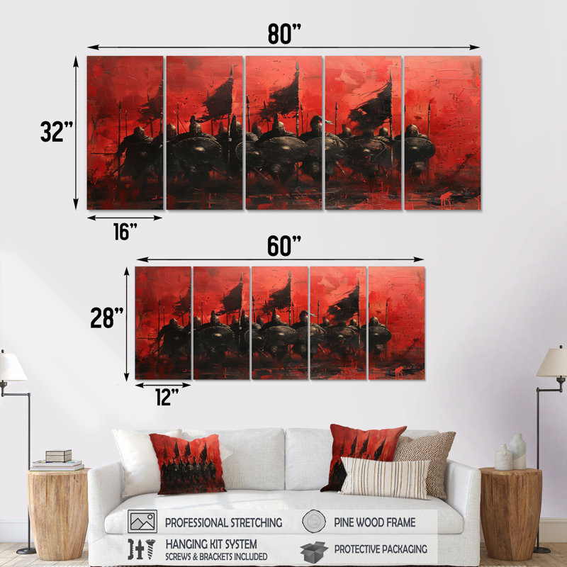 Yemina - Ensemble de décoration murale armée, H 28 po x l 60 po