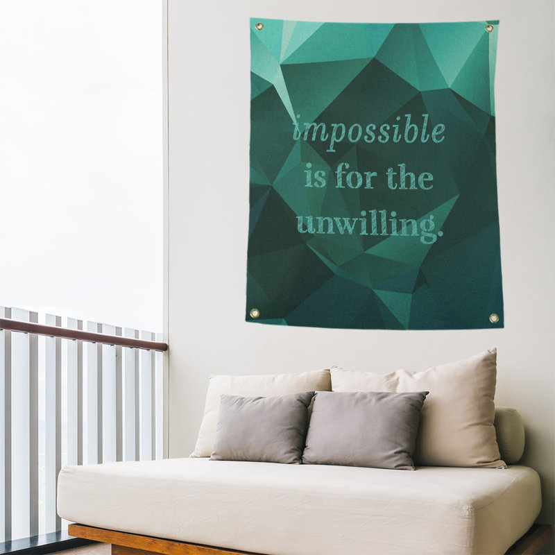 Tapisserie quote-en polyester en faux gemme, H 36 po x l 26 po, Vert émeraude